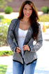 Women Casual Collarless Long Sleeve Black Knitted Cardigan
